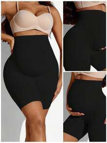 Maternity Belly Support Shorts, Soft & Breathable Maternity Clothing - Black - View 7