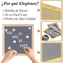 2 PCS Pizarrón con Letras Para MensajesTablero de Letras de Fieltro Con Soporte Letrero Letras Intercambiables 390 En Total Para Fotografía Creativa Registros Diarios Decoración del Hogar Gris - gris - Ver 4