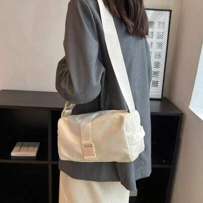 Oxford Tuch Crossbody Sporttasche für Frauen - Kleiner horizontaler Stil, lässige einfarbige Umhängetasche für den Arbeitsweg