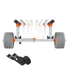 Kayak Cart, 350 Lbs Load Capacity, Kayak Trolley With 12-Inch Inflatable PU Tires & 2 Straps, Assembles & Disassembles Within Seconds, Paddle Board Trolley For Carrying Kayaks And Canoes - 350 Lbs - View 8