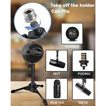 Desktop Mic Stand Portable Foldable Tripod With Mic Clip Holder Adjustable Microphone Stand For Dynamic Microphone. - Black - View 4