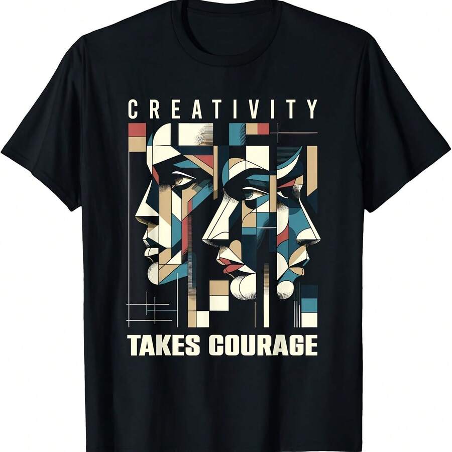 Camiseta con capucha Creatividad Toma Valor Diseños Expresionistas - Negro - Ver 1