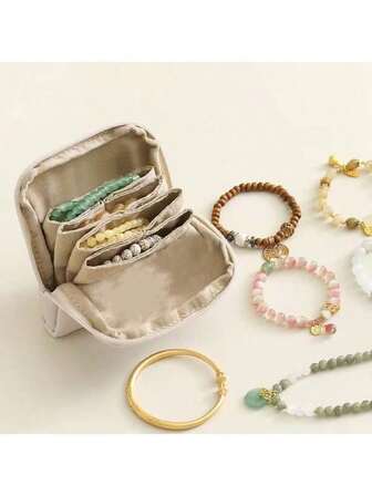 Bolsa de almacenamiento con cremallera portátil, adecuada para sostenes, calcetines y otros artículos | Ahorro de espacio, adecuada para maletas y equipaje de mano, ideal para organizar ropa y accesorios, ligera y fácil de transportar, tela de unicolor, lavar a mano o limpiar en seco