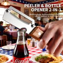 Stainless Steel Multipurpose Kitchen Vegetable Peeler, Cutter Perfect For Vegetables And Fruits, With Bottle Opener, Ergonomic Handle - Silver - View 4