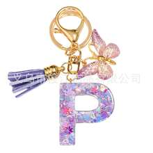 1pc Handmade Crystal Resin Butterfly & Letter Keychain, Tassel Keyring, Small Gift For Wedding, Birthday, Baby Shower, Travel Souvenir, Graduation, Housewarming, Party (5 Styles Available) - Multicolor - View 116