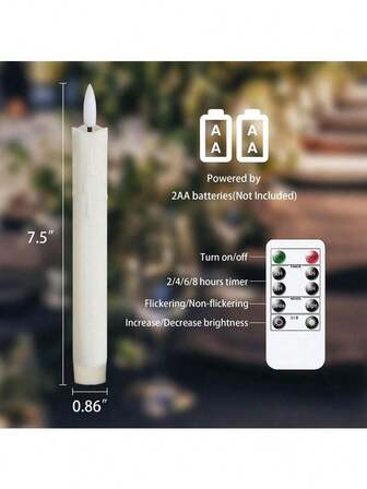 3/6/12-pack romantiska LED-flamlösa ljus med hållare och fjärrkontroll - dimbar flimrande låga, vitt droppande vax, timer för mysiga dejtkvällar, bröllop och högtidsatmosfär