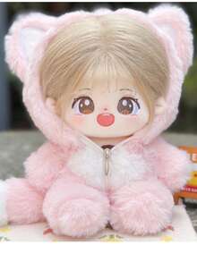 20 厘米娃娃装 - 可爱卡通印花连身衣连帽衫睡衣外套，冬装（不含娃娃）