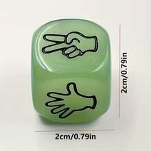 3颗夜光石、剪刀、纸质亚克力骰子套装，创意发光绿色骰子，趣味户外家庭派对用品，多功能骰子，适用于猜谜游戏、家庭娱乐、户外派对配件