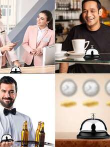 1 Metal Manual Bell, School Game Bell, Coffee Shop, Restaurant Call Bell, Office Desk Call Bell - Multicolor - View 7