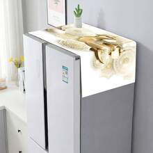 1 Piece Of Festival Festival Refrigerator Dust Cover, Decorative Dust Cover, Flat Print, Linen Material, Not Waterproof, Women's Day, Travel Essentials, Wedding Favors, Y2k, Bedroom, Car Accessories Women, Kitchen Decor, Wedding, Y2k, Party - Multicolor - View 15