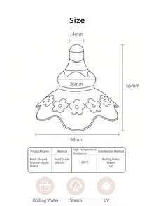 KUNT 1个硅胶哺乳护乳罩，直径28毫米，柔软硅胶乳头保护器，用于母乳喂养，防止咬乳头和乳头内陷 - 棕色 奈米銀抗菌 - 查看 10
