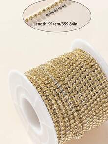 177.17/359.84 Inch Length, 2/3mm Width Sewing Glass Rhinestone Chain For Clothing Accessories, Bag And Shoe Home Decoration DIY - Multicolor - View 26