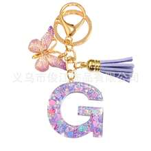 1pc Handmade Crystal Resin Butterfly & Letter Keychain, Tassel Keyring, Small Gift For Wedding, Birthday, Baby Shower, Travel Souvenir, Graduation, Housewarming, Party (5 Styles Available) - Multicolor - View 75