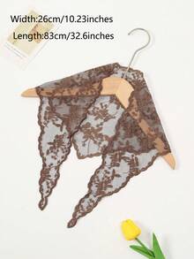 1pc Women Bandana Lace Floral Trim Scarf Neckerchief For Dress - Multicolor - View 2