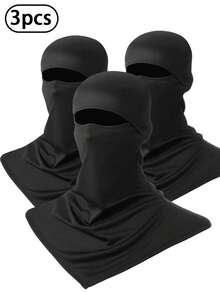 3件套涤纶拉法帽面罩，防晒颈套，夏季全脸面罩，透气摩托车头盔内衬，防风颈套，户外运动防紫外线