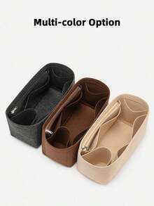 带拉链的毛毡收纳袋，钱包内衬，手提包定型器，适用于手提包、礼品袋、礼品袋、学习用品、教师礼物、返校用品等。 - 黑色 - 查看 6