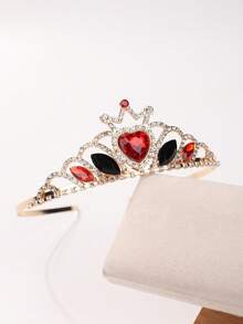 1pc Princess Crown Headpiece, Luxury Rhinestone Alloy Tiara For Valentine's Day Party, Holiday - Multicolor - View 2