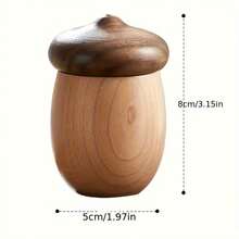 Walnut Wood Toothpick Holder, Creative, Cute Cartoon Acorn Toothpick Jar, Portable And Simple Toothpick Storage Box.