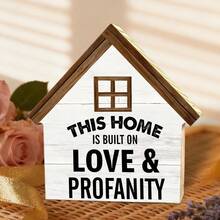 1 Peça Placa Decorativa de Gnomo do Dia dos Namorados, com Design de Casa de Telhado Xadrez Rosa e Texto Divertido, Perfeito para Decoração de Bandeja Escalonada de Cozinha, Presentes de Feriado e uma Bela Obra de Arte.