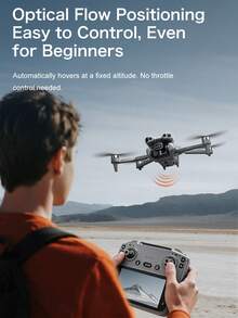 AXNEN 双摄像头无人机，光流定位悬停，可折叠四轴飞行器，一键360°特技翻转，上升/下降，入门级可折叠遥控无人机玩具，圣诞节、万圣节、感恩节的理想礼物