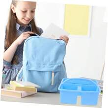 Organizador De Aula con Compartimentos Portátil para Material De Arte y Oficina - celeste - Ver 6