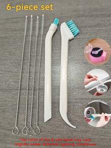 6/7/10件套多功能厨房清洁刷套装 - 婴儿奶瓶和水杯螺旋刷套装，手动，无需用电，适合家庭使用，小刷子可用于清洁水槽缝隙，长柄厨房清洁刷 - 杯刷 - 查看 14