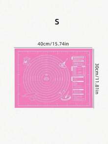 1pc Pink Non-Stick Dough Kneading Mat, Flour Rolling Pad, Mixing Pad - Multicolor - View 7