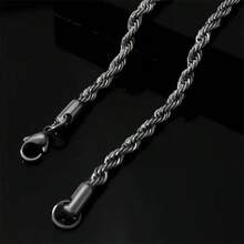 1 件不锈钢扭纹链手链，时尚男女通用珠宝礼物 - 銀色 - 查看 4