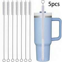 5 pezzi/10 pezzi Spazzole riutilizzabili per la pulizia di tazze e cannucce, adatte per tazze da 40/30/20 once, spazzola per la pulizia di tubi con diametro di 10 mm, adatta per bottiglie d'acqua e cannucce, ideale per uso all'aperto e in campeggio - Multicolore - Visualizzare 6