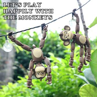 3pcs/Set 3D Printed Monkey Statue Figurine, Interesting Animal Decor For Desk, Car Or Office - Perfect Holiday Gift For Back To School, Christmas, Valentine's Day