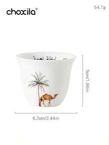 1件/6件套沙漠骆驼图案杯子，中东沙特风格茶杯、咖啡杯、沙特咖啡杯，单杯咖啡杯，80毫升，适合家庭聚会、下午茶、露营、节日礼物 - 駱駝杯子 - 查看 14