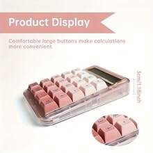Calculadora con pantalla grande de 10 dígitos con decoración extraíble de mariposa 3D, carcasa transparente rosa, operaciones aritméticas básicas + función de porcentaje, decoración de escritorio linda / herramienta de cálculo práctica para estudio y oficina - Rosa - Ver 6