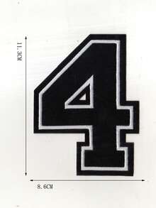 1pc Large White Embroidered 0-9 Number Clothing Patch, Number Badge Applique For DIY Clothing, Jackets, Coats, Ironing Patch - Apricot - View 38