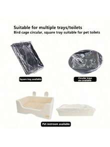 50pcs Pet Cage Pad, Disposable Plastic Tray Liner For Rabbit Cage, Bird Cage, Cat Litter Bag, Dog Potty, Cleaning Pad, Rabbit, Konijn, Hamster, Bunny, Cage - White - View 9