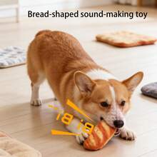 1 Stück/2 Stück Plüsch Cartoon Brot geformte Hunde Puppe, interaktive realistische Brot Haustier Puppe, strapazierfähiges Plüschmaterial, lustige Plüschpuppe, Langeweile vertreiben, geeignet für kleine, mittlere und große Hunde und Katzen. Süße Brot geformte quietschende Hunde Kau Puppe - Weich & strapazierfähig Welpen und kleine Hunde Beißspielzeug - Interaktives Leckerchen Spielzeug - Verschiedenfarbig - Übersicht 1