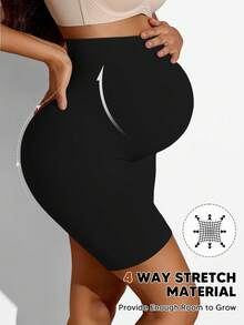 Maternity Belly Support Shorts, Soft & Breathable Maternity Clothing - Black - View 5