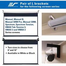 Elite Screens 6" White Universal Projector Screen L-Brackets Single Metal Welded Construction Easy Adjustable Extension for Perfect Screen Placement Wall or Ceiling Mount - Includes Hooks and Hardware Model: ZVMAXLB6-W - Blanco - Ver 3