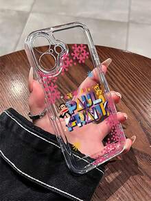 官方授权 Paul Frank 透明太空主题手机壳，全包覆式防震摄像头保护，饰有猴子、熊、雪花、几何图案和字母设计，新款兼容 13/14/15/16/17 Pro Max - 彩色 - 查看 3