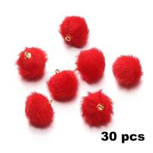 30个16毫米多色毛绒球吊坠，可用于DIY耳环、珠宝制作、汽车装饰和手机链配件 - 彩色 - 查看 24