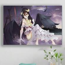 Framed Japanese Anime Poster Overlord Albedo Poster Canvas Wall Art Posters For Room Aesthetic And Decor Poster For Bedroom Living Room Office Decor New Year, Christmas, Easter For Living Room, Bedroom, Kitchen,Restroom Decoration - Đóng khung - Xem 2