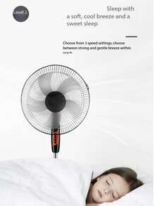 2 ventiladores domésticos de 16 pulgadas, oscilantes, adecuados para el dormitorio, de pie, con control remoto, silenciosos y de alta potencia - 2 negros - Ver 3