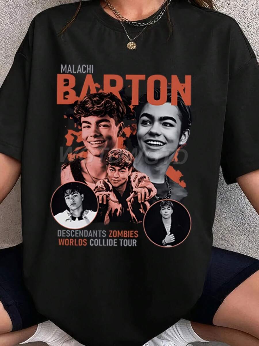 Men Women Clothing Descendants Zombies World Tour Matching Shirt Malachi Barton Cotton T-Shirt Disneyland Summer Tour 2025 Shirt - 款式22 - 查看 1