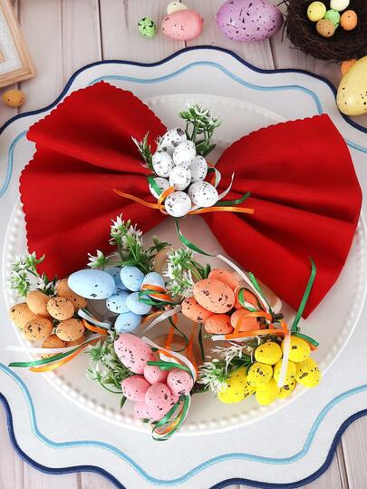 1pc Easter Egg Napkin Ring, Egg Shaped Napkin Holder, For Easter Table Decoration