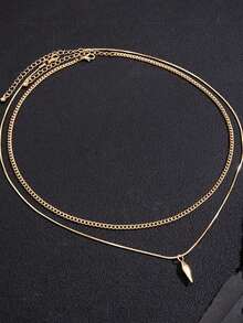 男士多层铆钉吊坠项链，简约珠宝礼物，适合男女，圣诞节、新年、情人节节日礼物