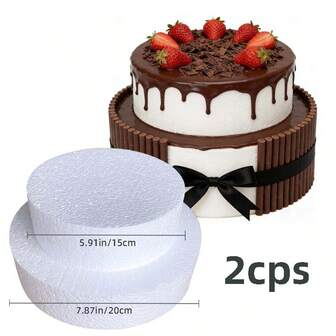 2-vånings skummonter för tårtdekoration, perfekt val för konditoridekoration, robust stöd för frosting för att förhindra glidning, viktigt verktyg för professionell tårtdekoration