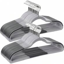 Perchas de Ropa, Juego de 50, Antideslizantes, Gancho Giratorio de 360°, Gris Claro y Gris Oscuro - Gris claro + gris oscuro - Ver 1