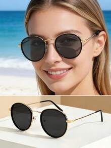 Brand New High Cost-Performance, Fashionable And Eye-Catching Glasses, Suitable For All Face Shapes Including Round And Slim Faces, Providing A Stylish And Beautiful Pair Of Glasses. - Gold - View 1