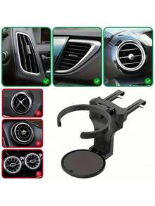 Giá đỡ cốc ô tô có thể gập lại, vừa khít với cửa gió điều hòa, chắc chắn không rung lắc, giá đỡ cốc ô tô đa năng, thao tác bằng một tay, giữ đồ uống an toàn. - Giá để cốc trên ô tô - Xem 6