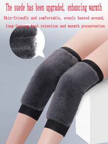 1 Pair Bestselling Unisex Winter Knee Pads, Joint Injury Knee Sleeves, And New Model Knee Pads To Keep Elderly Warm Legs And Joints - Black - View 3
