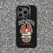 Funda de teléfono Rock Bad O-Omens para 17,16,15,14,13,12,11,Pro,Max,Plus, cubierta mate negra a prueba de golpes - z2 - Ver 8